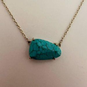 Kendra Scott Isla Turquoise Stone and Gold Chain Necklace